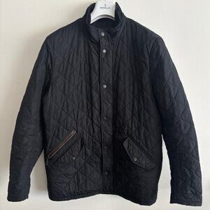 $450 Barbour Quilted Powell Jacket Black - Medium